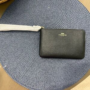 Coach Black Saffiano Leather Pouch